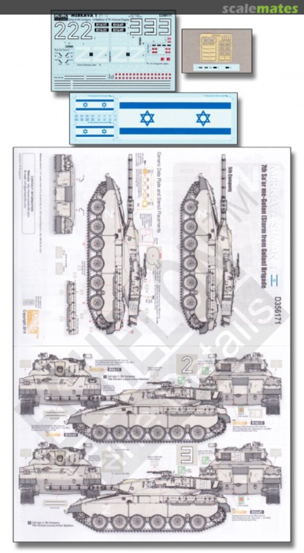 Boxart Decals for Merkava Siman 1 D356171 Echelon Fine Details