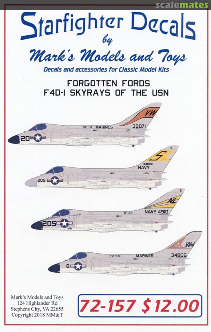 Boxart Forgotten Fords 72-157 Starfighter Decals