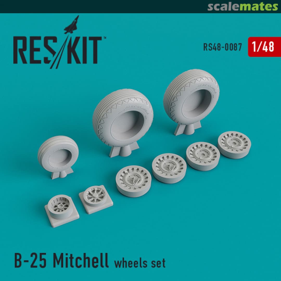 Boxart B-25 Mitchell Wheels Set RS48-0087 ResKit