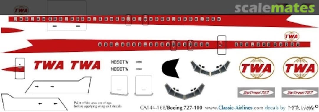 Boxart TWA (del) 727-100 CA144-168 Classic Airlines