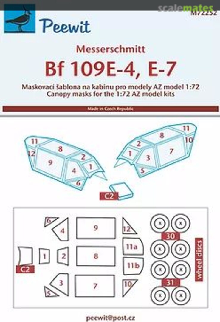 Boxart Messerschmitt Bf 109E-4, E-7 M72252 Peewit