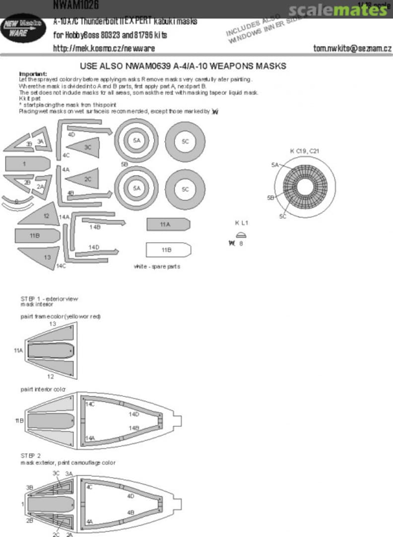 Boxart A-10A/C Thunderbolt II - EXPERT kabuki masks NWAM1026 New Ware