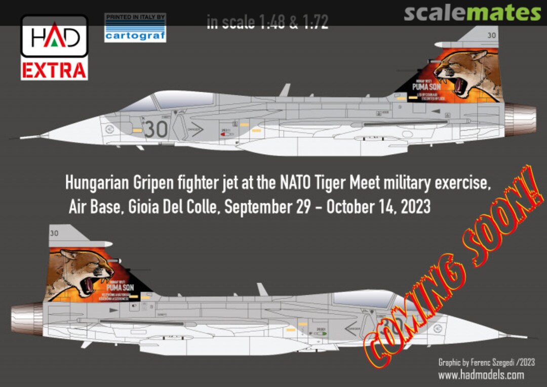 Boxart Hungarian Jas Gripen NATO Tiger Meet TBA HADmodels 