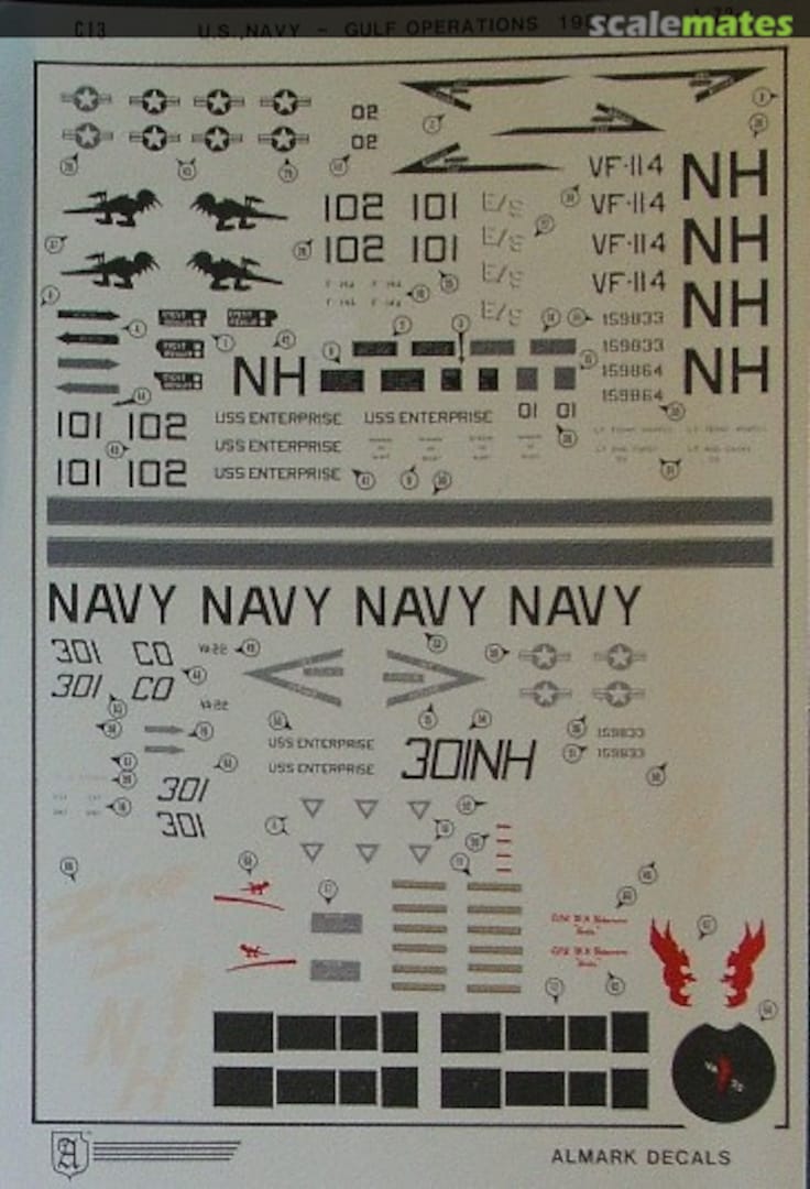 Boxart US Navy - Gulf Operations 1988 C13 Almark Decals