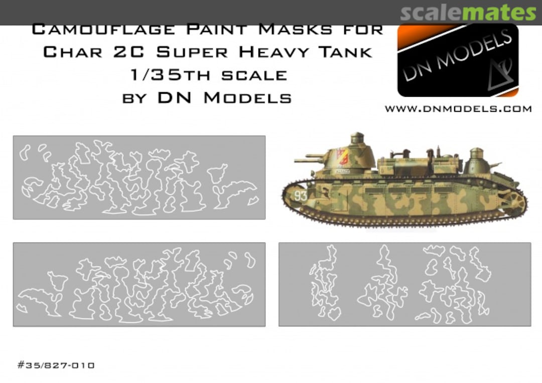 Boxart Camouflage Paint Mask set for Char 2C 35/827-010 DN Models