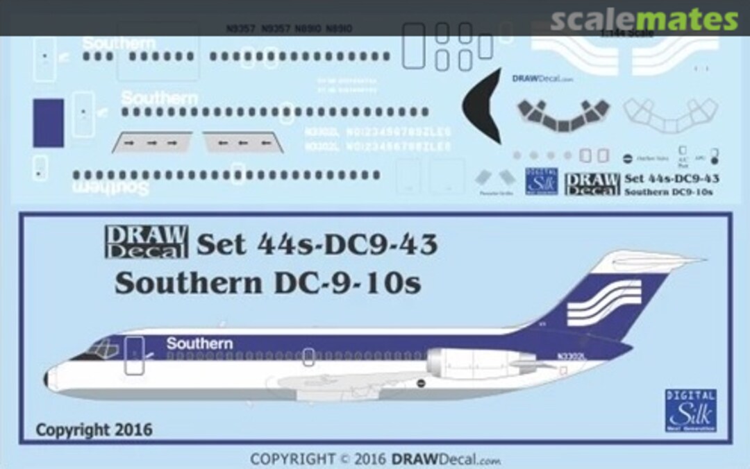 Boxart Southern DC-9-10s 44-DC9-43 Draw Decal