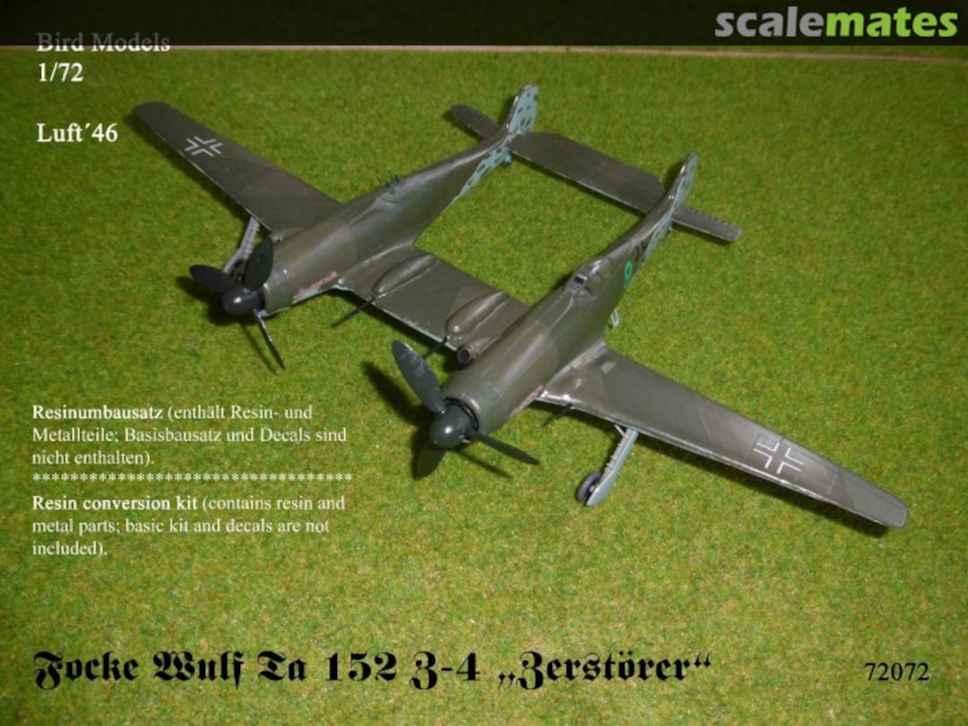 Boxart Focke Wulf Ta 152 Z-4 Zerstöre 72072 Bird Models