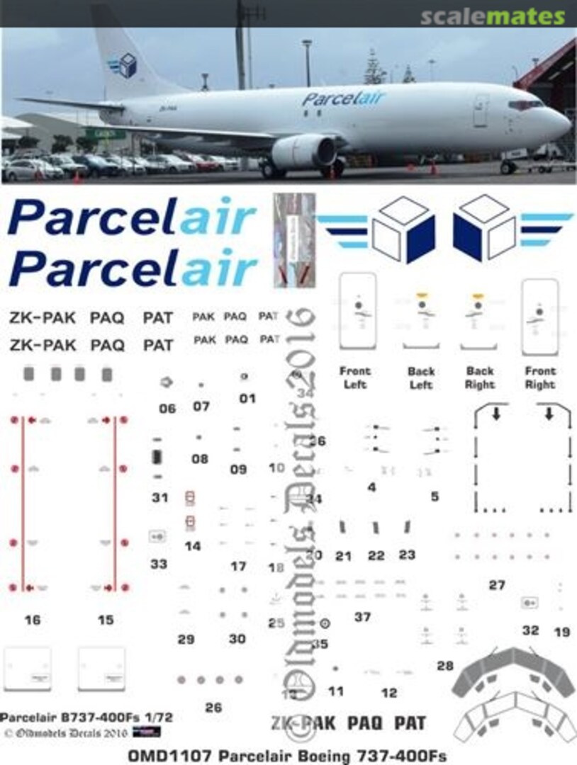 Boxart Parcelair B737-400F OMD1107 Oldmodels Decals