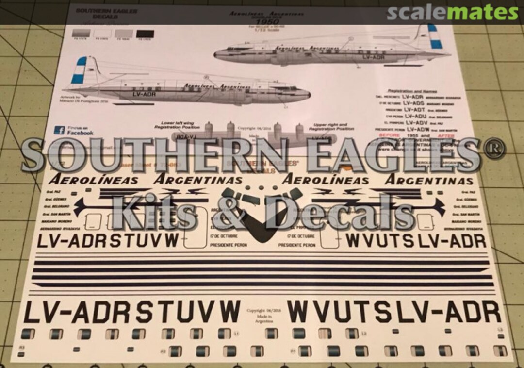 Boxart Douglas DC-6 Presidente Peron  Southern Eagles Decals