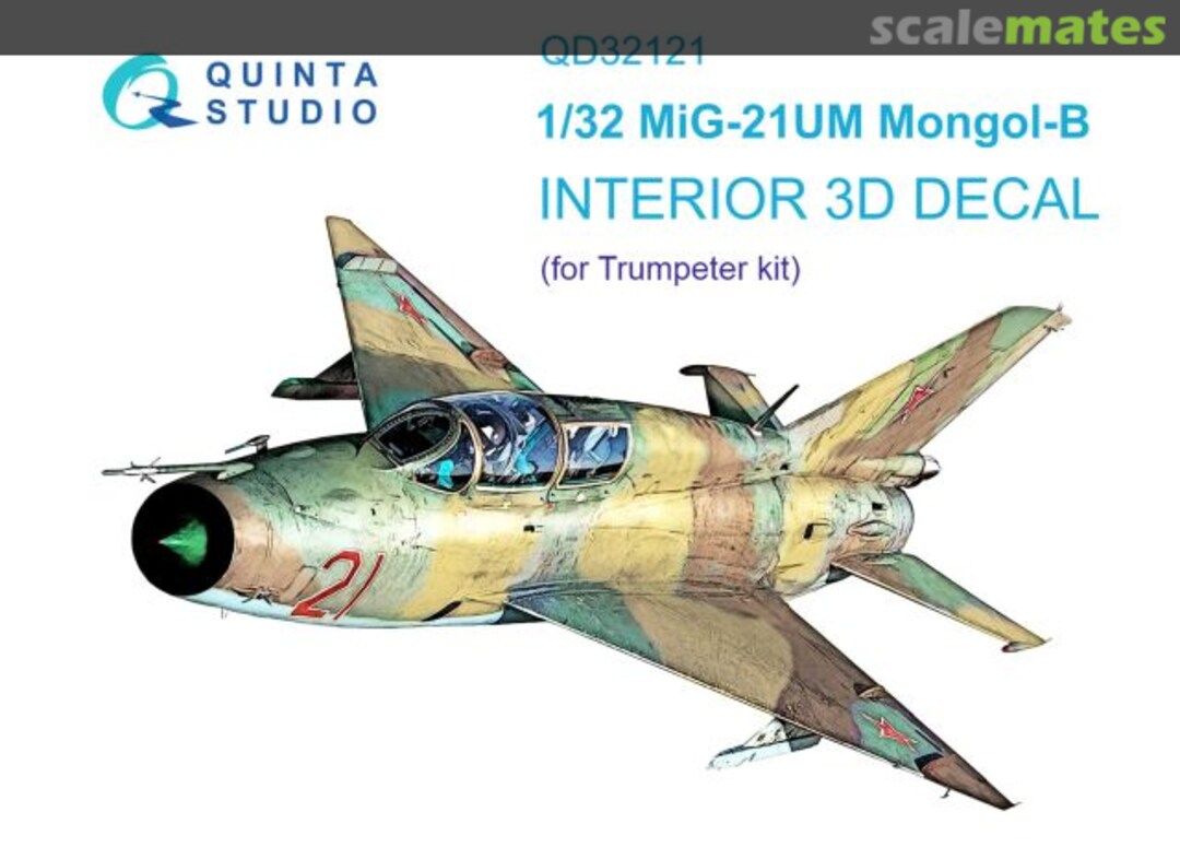 Boxart MiG-21UM Mongol-B interior 3D decals QD32121 Quinta Studio