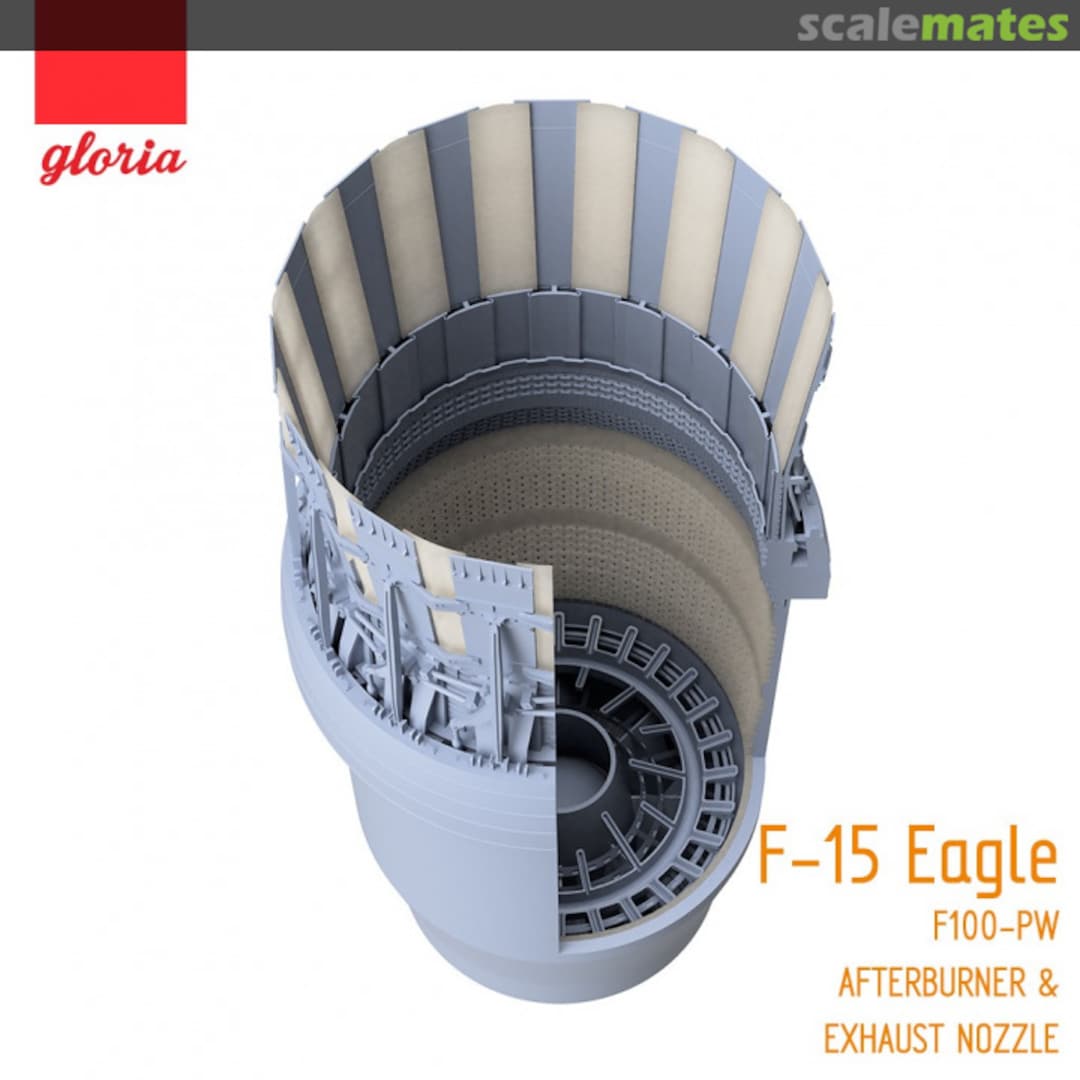 Boxart F-15 F100-PW exhaust nozzle & afterburner (open) GR48015A Gloria Model