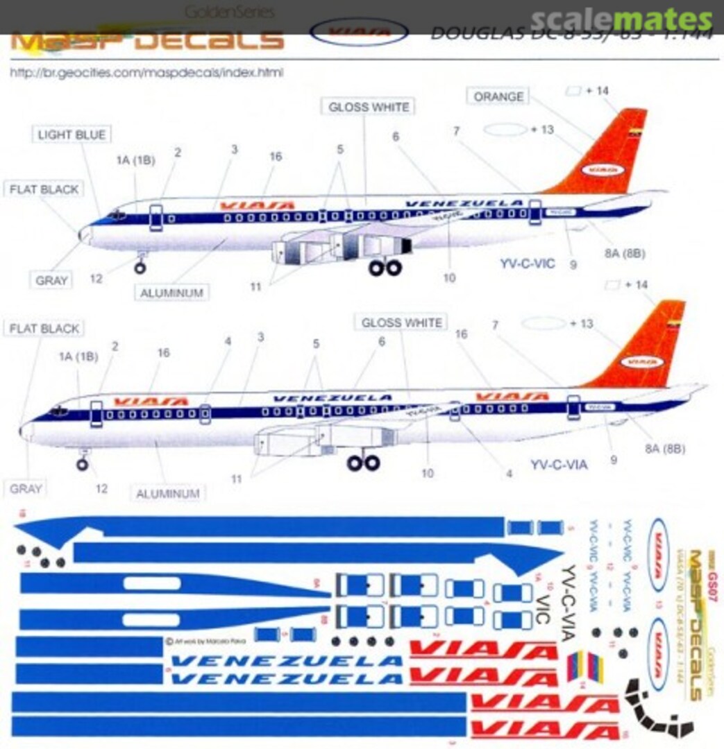 Boxart Viasa Douglas DC-8-53/-63 GS07 MASP Decals