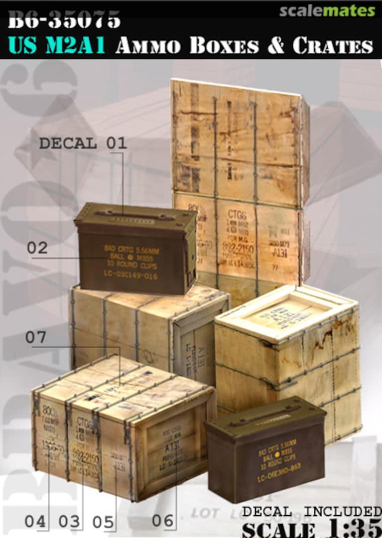 Boxart US M2A1 Ammo Boxes & Crates B6-35075 Bravo-6