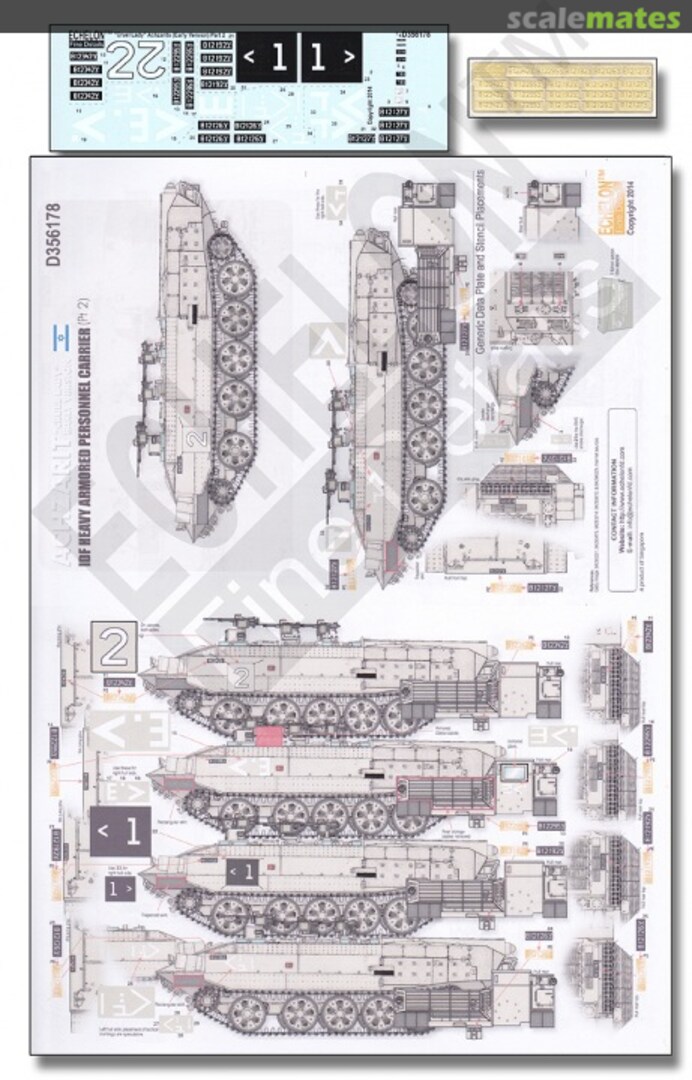 Boxart Decals for Achzarit "Cruel Lady" Early Version (Part 2) D356178 Echelon Fine Details