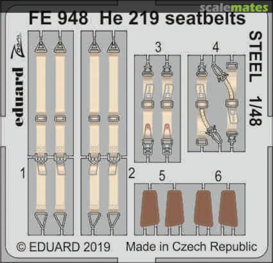 Boxart He 219 seatbelts FE948 Eduard