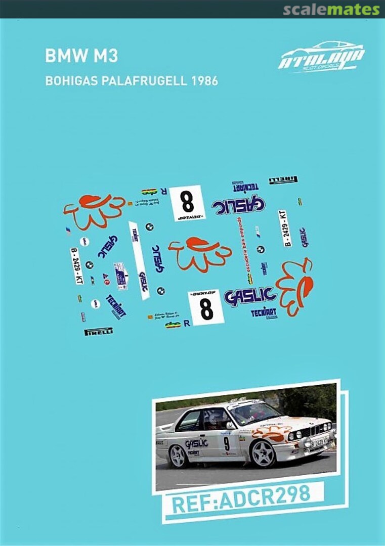 Boxart BMW M3 E30 "GASLIC" ADCR298 Atalaya Slot Decals