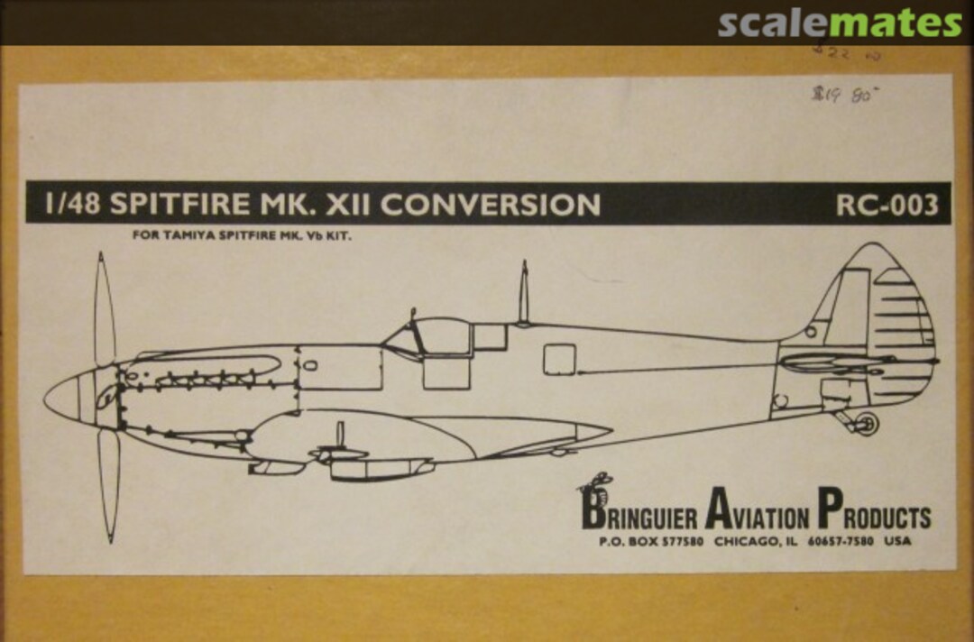 Boxart Spitfire Mk.XII Conversion RC-003 Bringuier Aviation Products