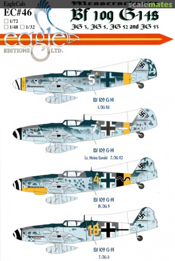 Boxart Messerschmitt Bf 109 G-14s EagleCals EC72-46 Eagle Editions