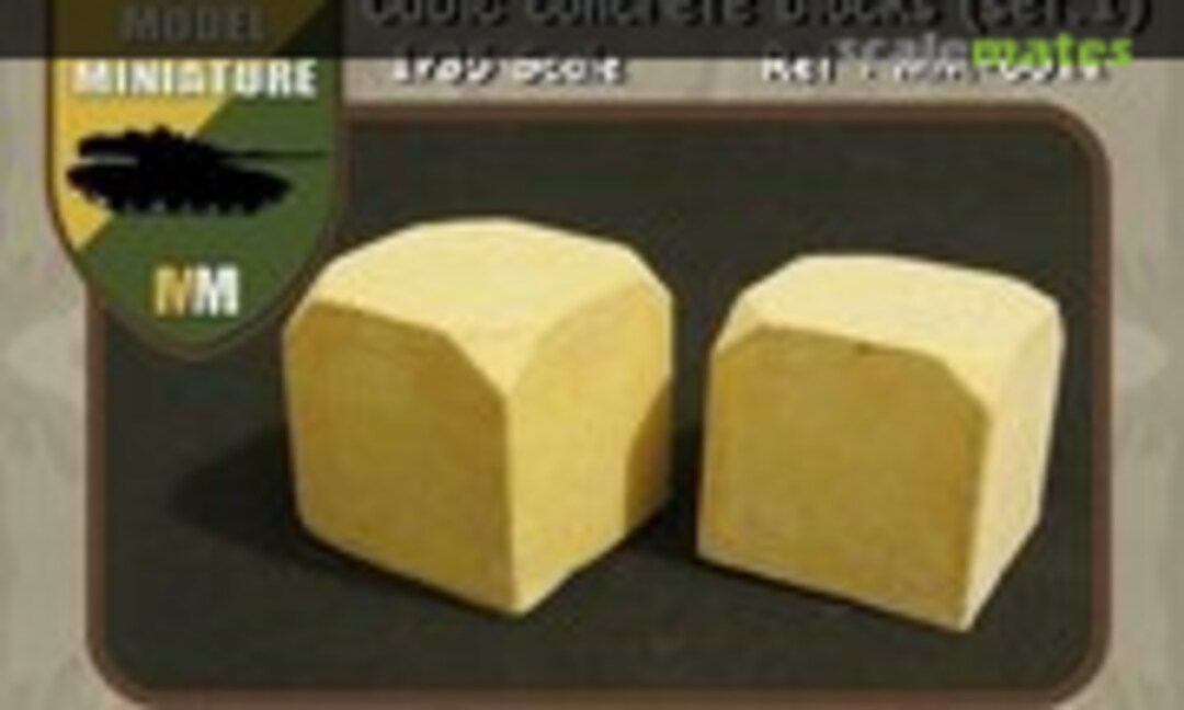 Cubic Concrete Blocks (2 Pcs.) Set 1 (Model Miniature MM-C011)