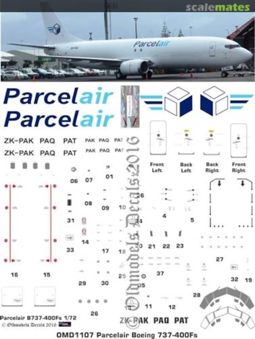 Boxart Parcelair B737-400F OMD1109 Oldmodels Decals