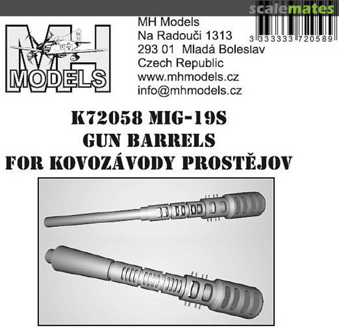 Boxart Mig-19S Gun Barrels K72058 MH Models