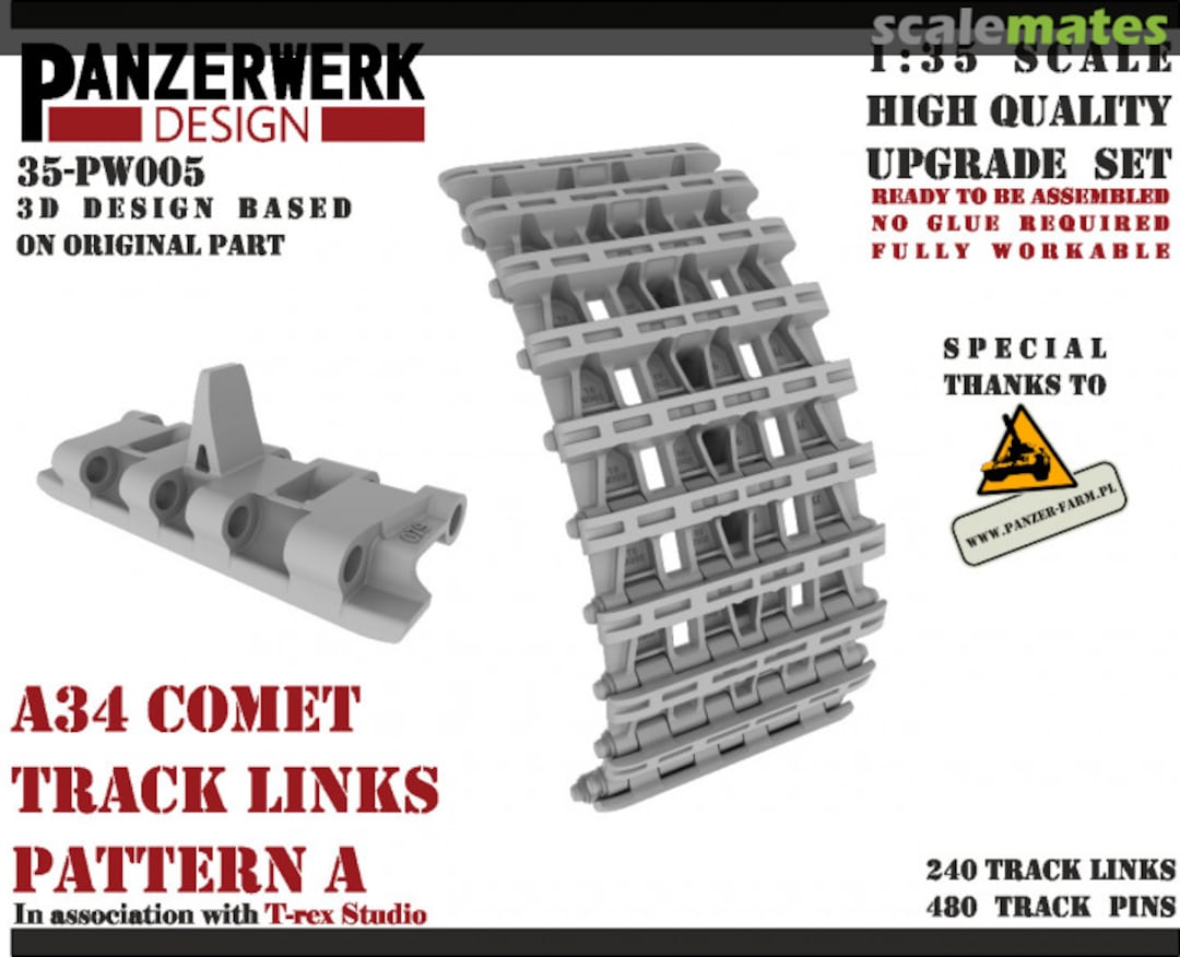 Boxart A34 Comet Track Links 35PW-005 Panzerwerk design