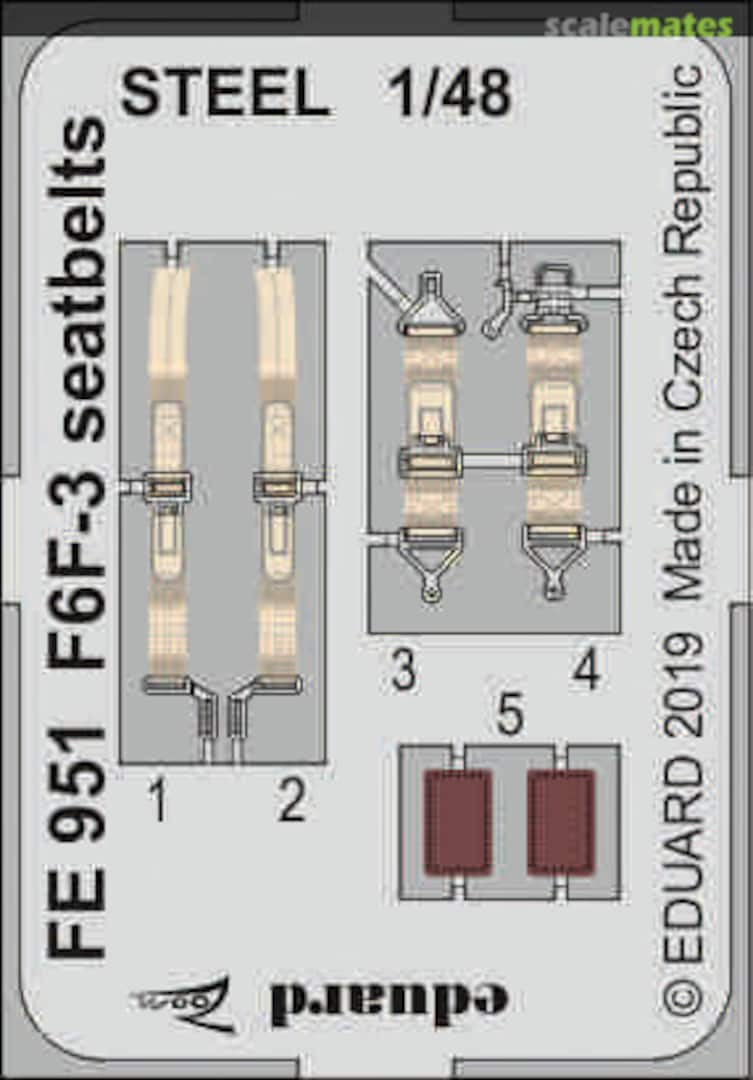 Boxart F6F-3 seatbelts FE951 Eduard