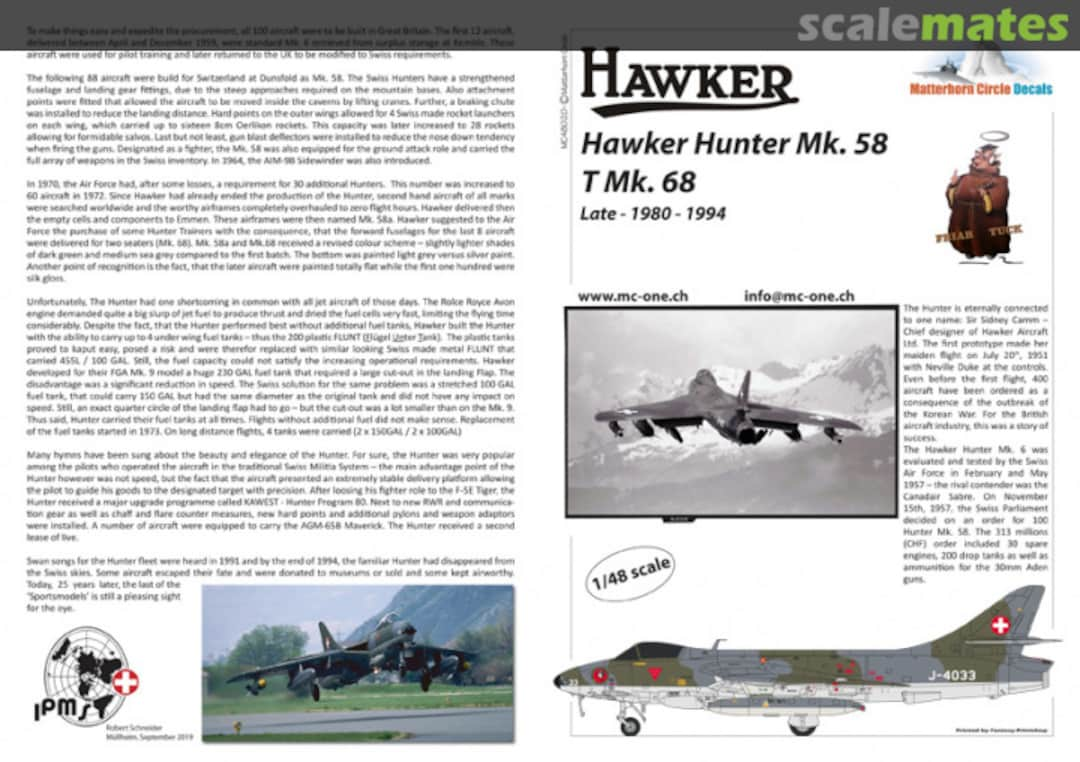 Boxart Hawker Hunter Mk.58 / T Mk.68 - late MC48020 Matterhorn Circle