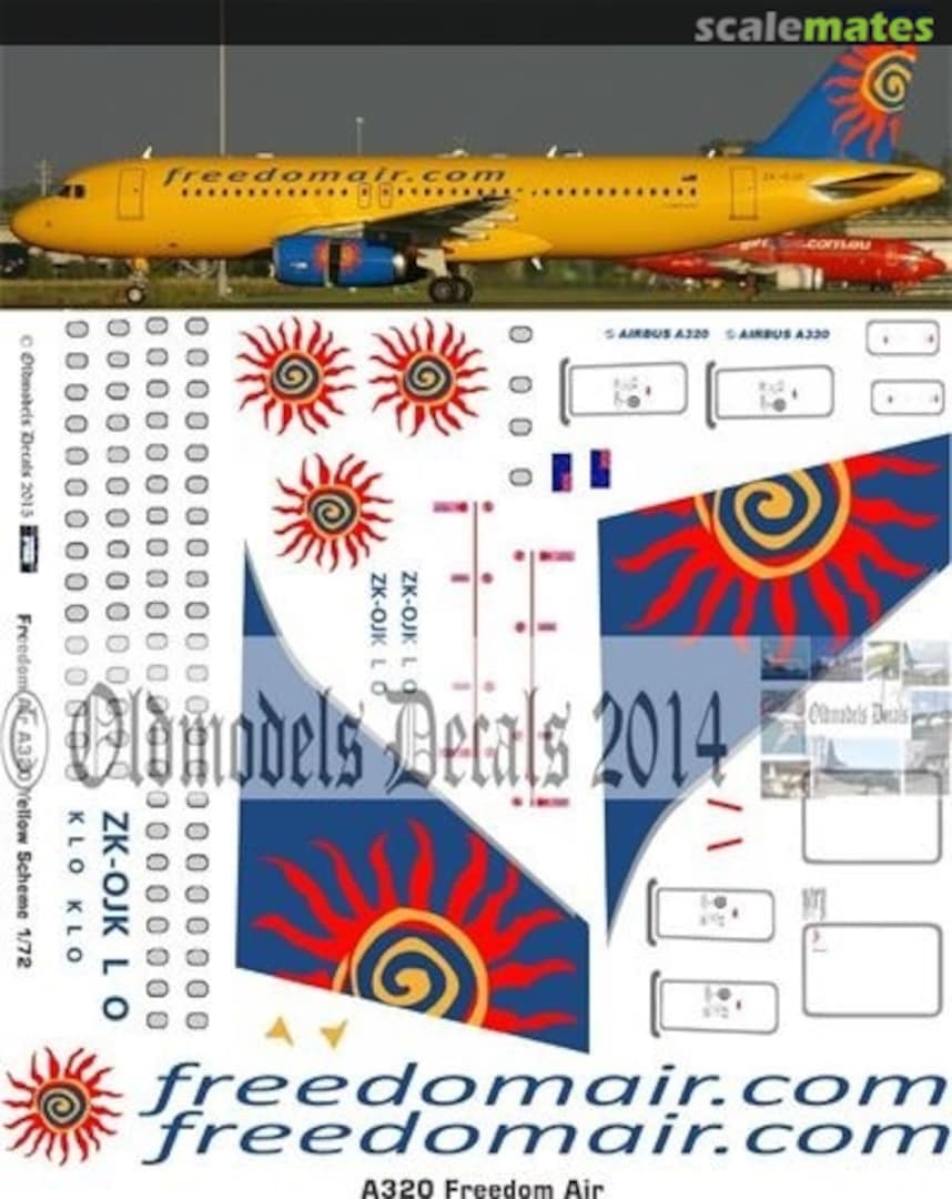 Boxart Freedom Air A320s OMD0920 Oldmodels Decals