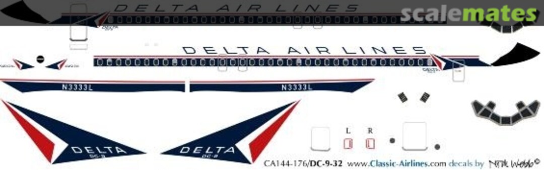 Boxart Delta (reversed widget) DC-9 CA144-176 Classic Airlines