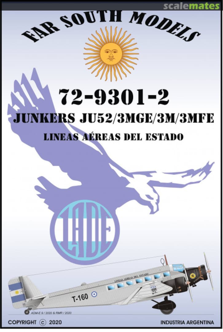 Boxart Junkers Ju 52/3mge/3m/3mfe 72-9301-2 Far South Models