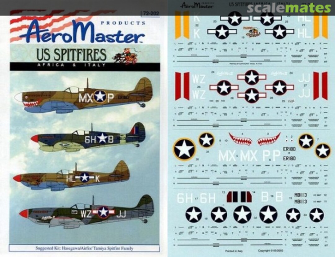 Boxart US Spitfires 72-202 AeroMaster