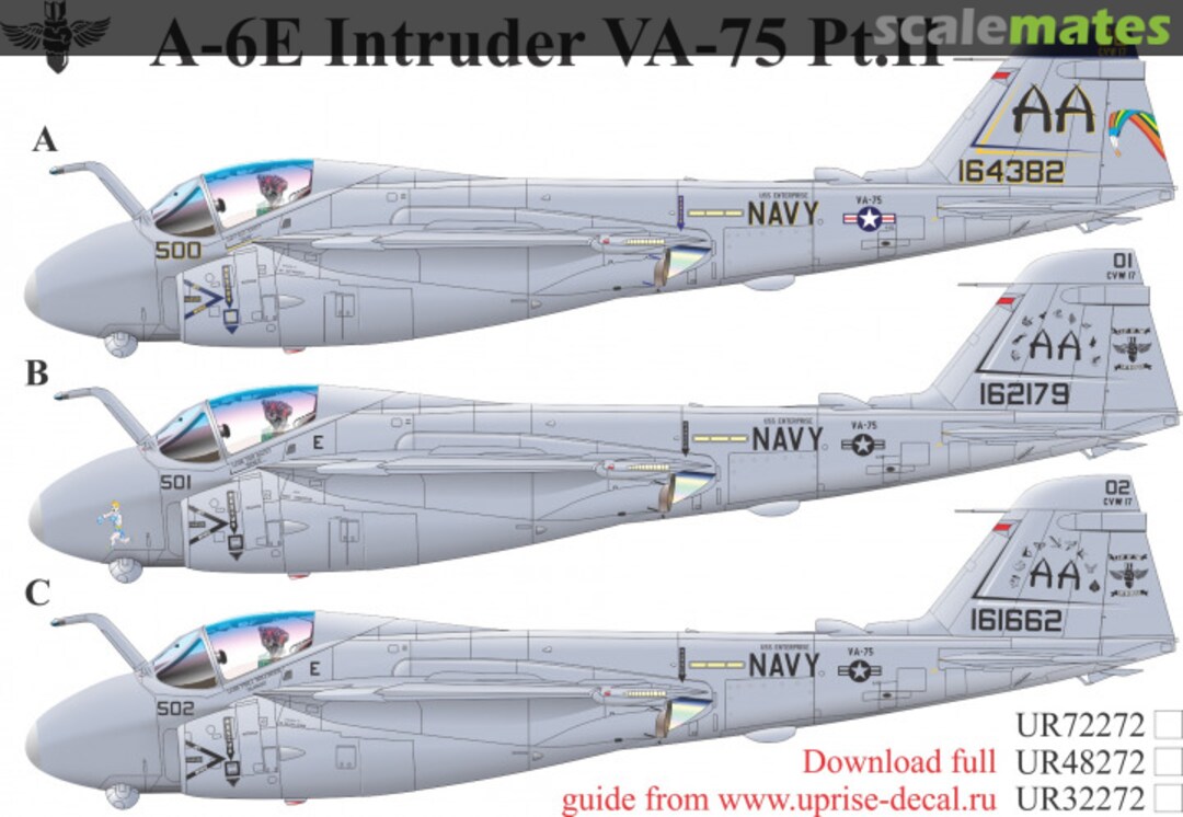 Boxart A-6E Intruder VA-75 Pt.II with stencils UR72272 UpRise