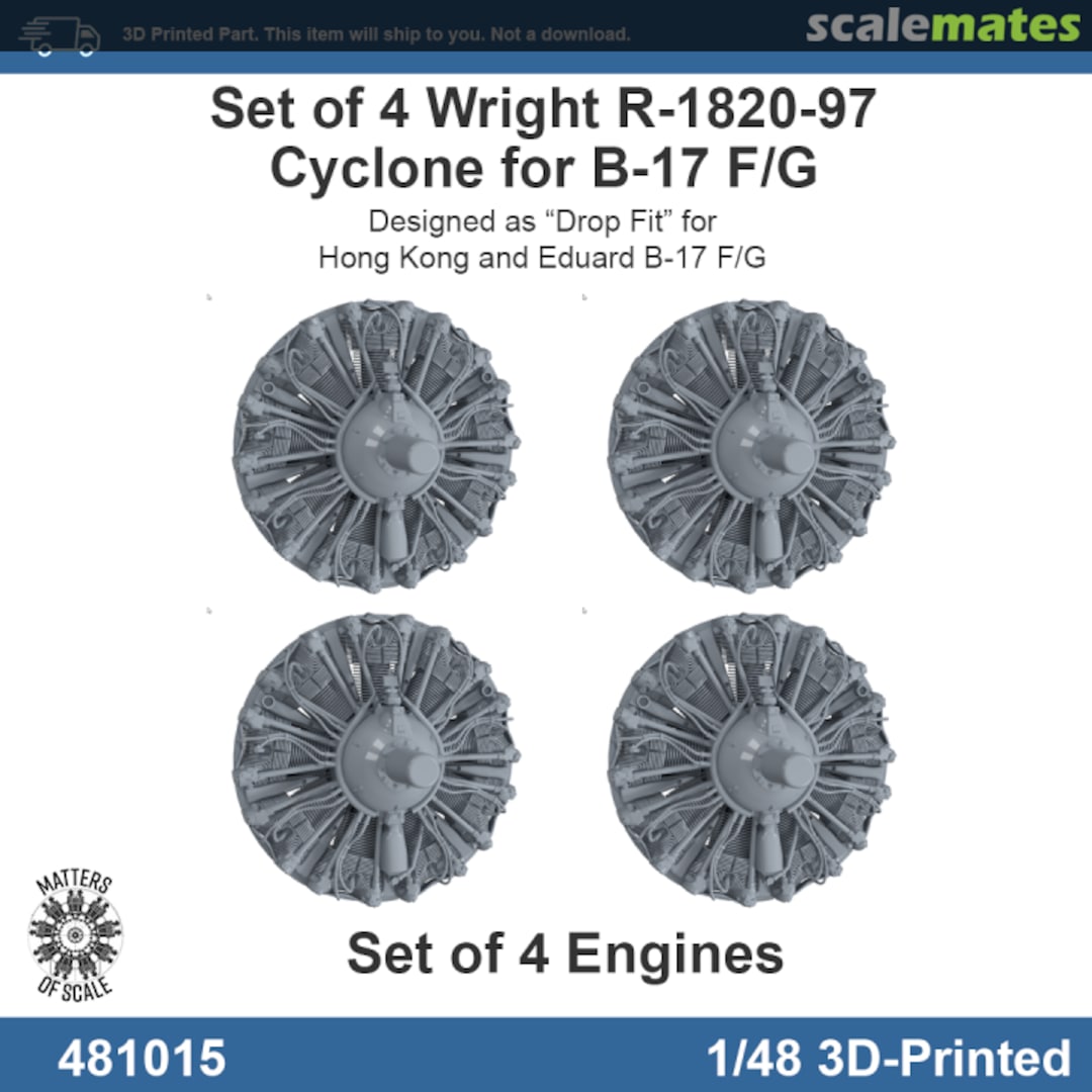 Boxart Wright R-1820-97 Cyclone for B-17 F/G 481015 Matters of Scale