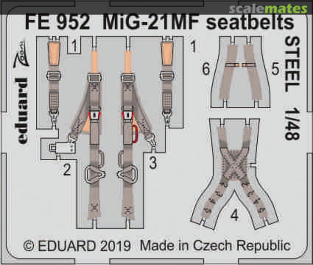 Boxart MiG-21MF seatbelts FE952 Eduard