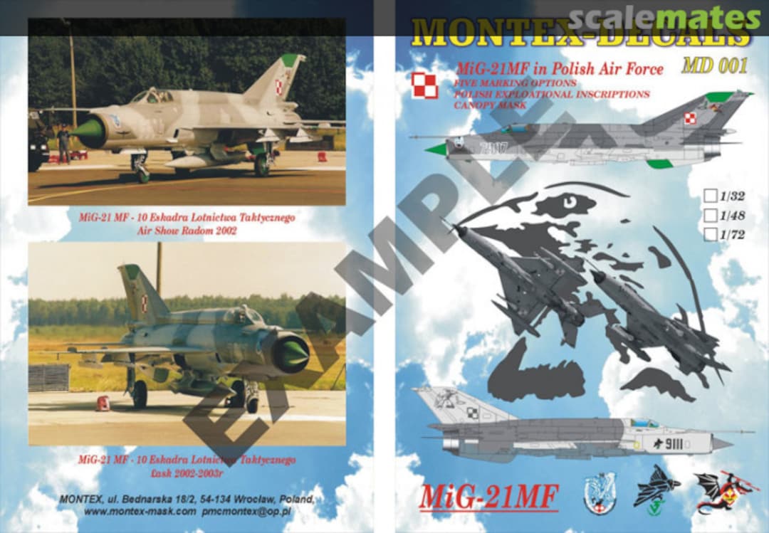 Boxart MiG-21MF in Polish Air Force MD4801 Montex