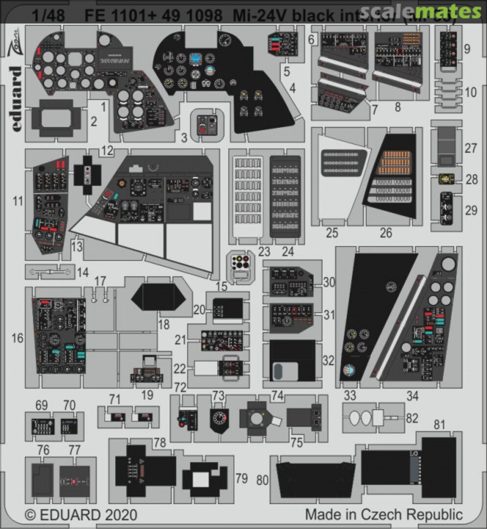 Boxart Mi-24V black interior (Mi-35) FE1101 Eduard