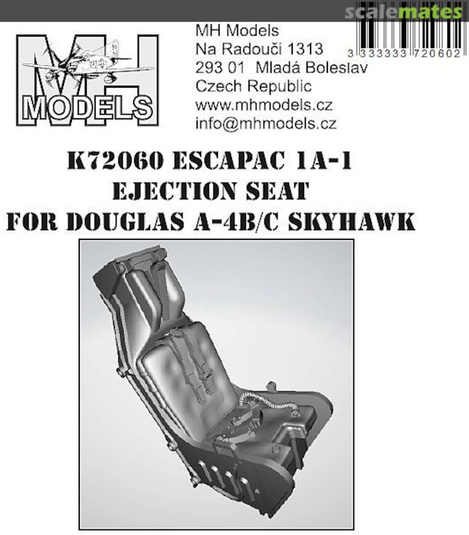 Boxart ESCAPAC 1A-1 Ejection Seat for Douglas A-4B/C Skyhawk K72060 MH Models