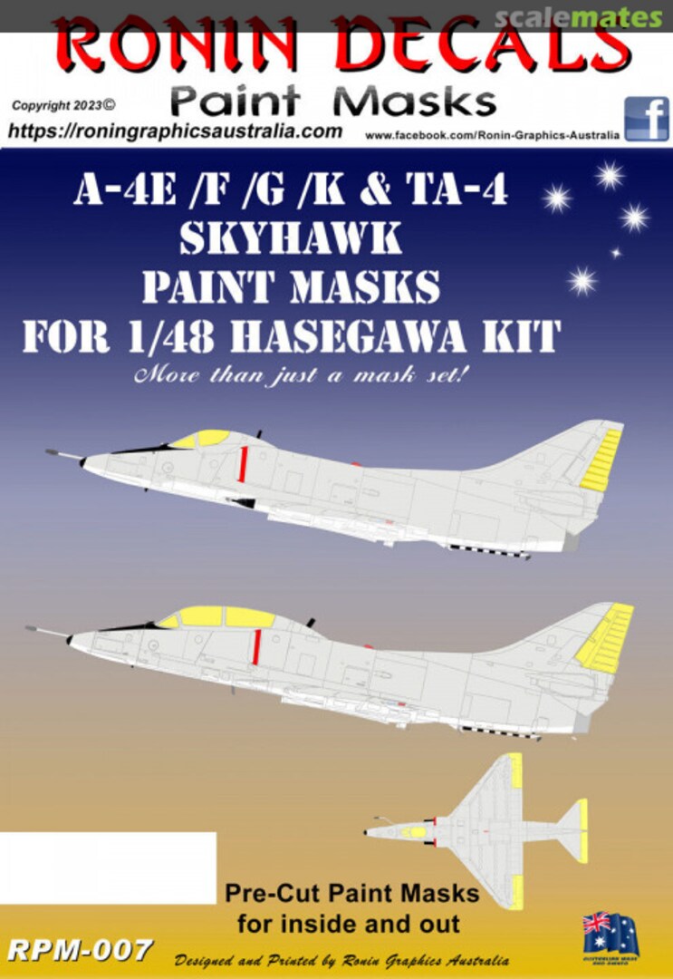 Boxart A-4E/F/G/K & TA-4 Skyhawk Paint Masks RPM-007 Ronin Decals