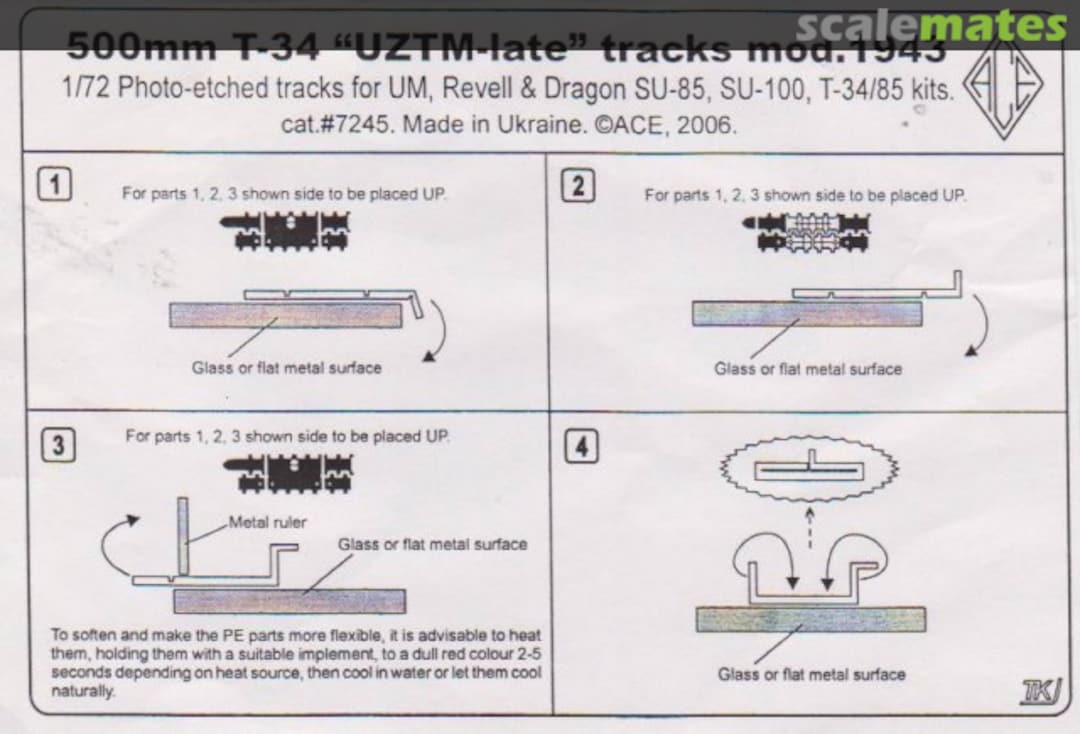 Boxart 500mm T-34 "UZTM-late" tracks mod.1943 7245 ACE