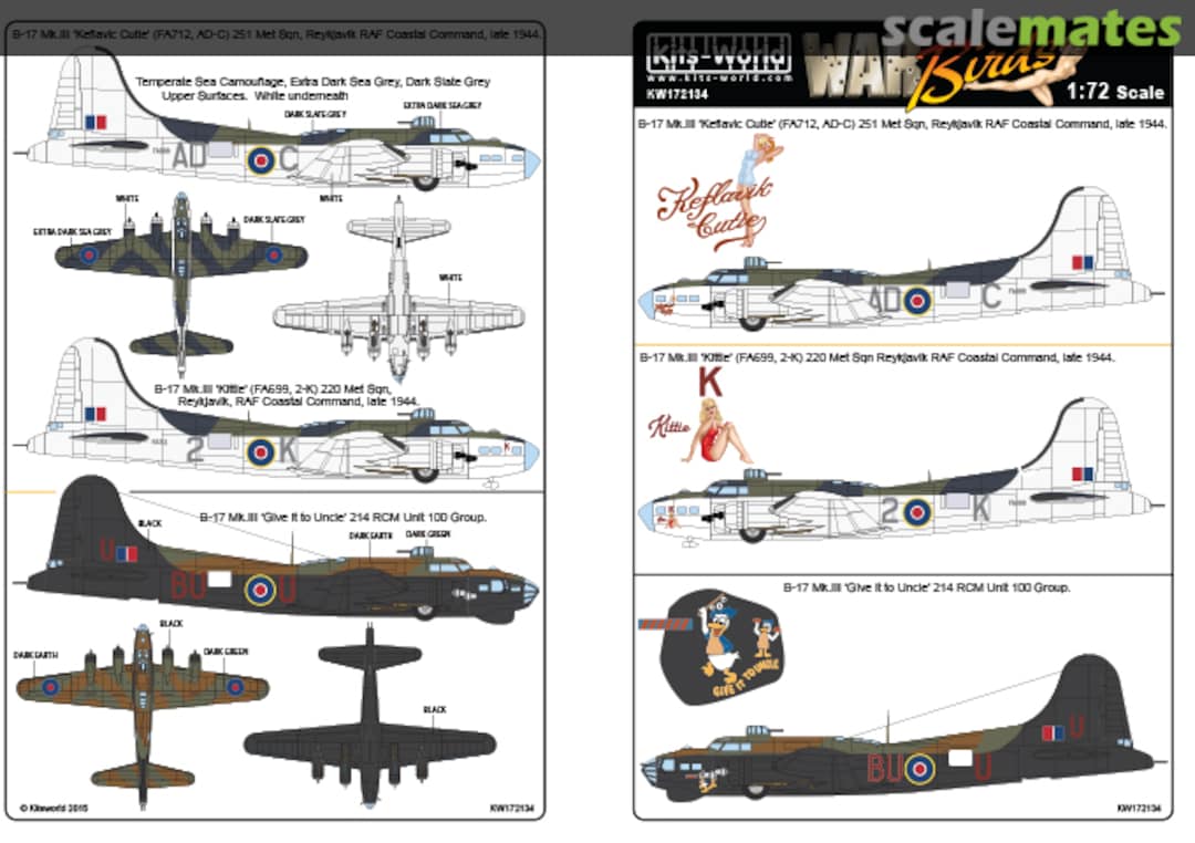 Boxart B-17 Flying Fortress Mk.III KW172134 Kits-World