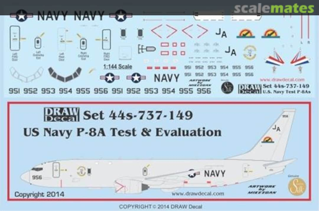 Boxart U.S. Navy P-8A Test and Evaluation 44s-737-149 Draw Decal