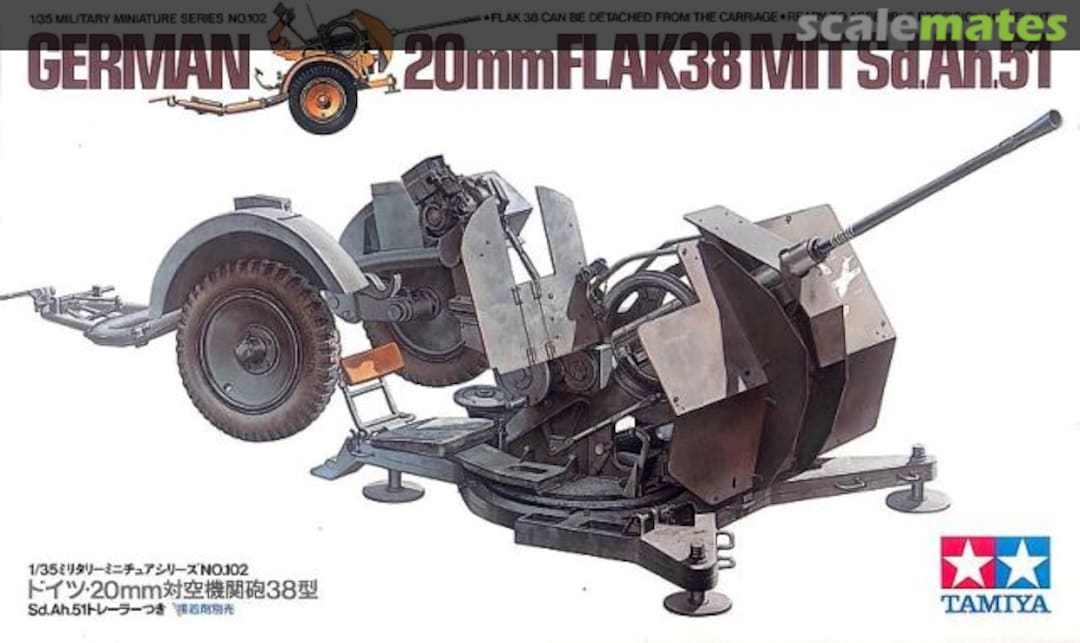 Boxart 20mm FlaK 38 mit Sd.Ah. 51 35102 Tamiya