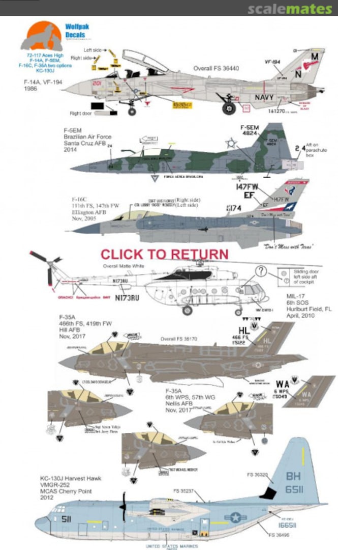 Boxart Aces High 72-117 Wolfpak Decals