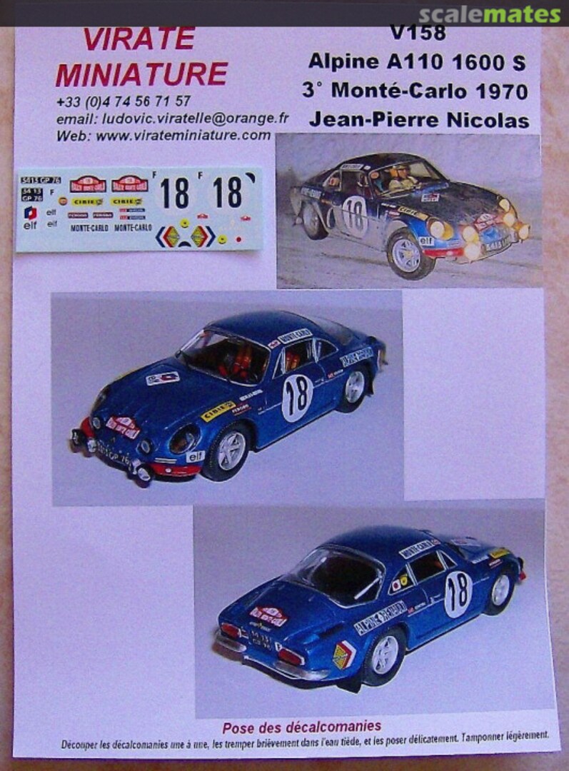 Boxart Alpine-Renault A110 1300 (3413 GP 76) "elf" V158 Virate Miniature