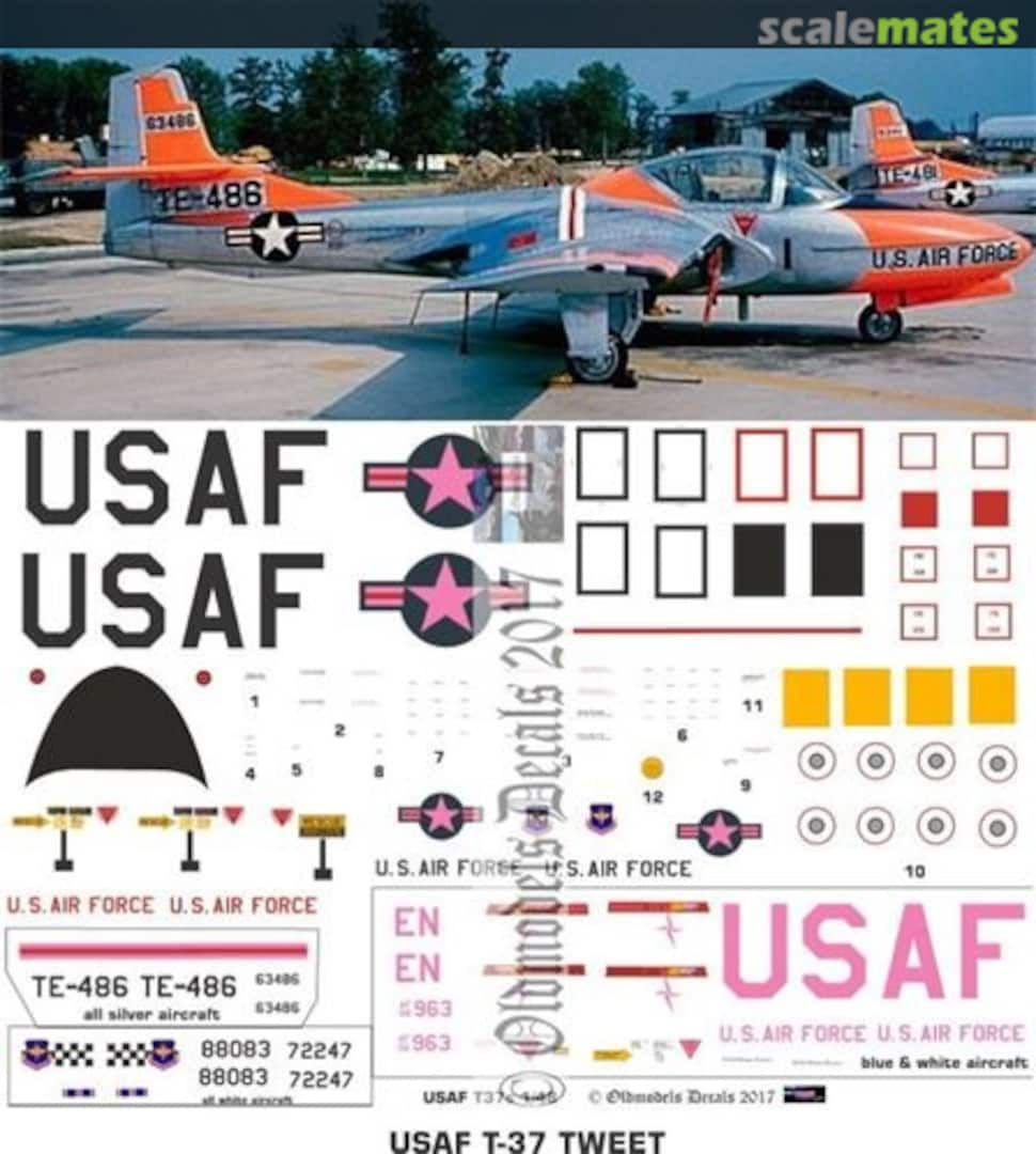 Boxart USAF T-37 Tweet OMD1211 Oldmodels Decals