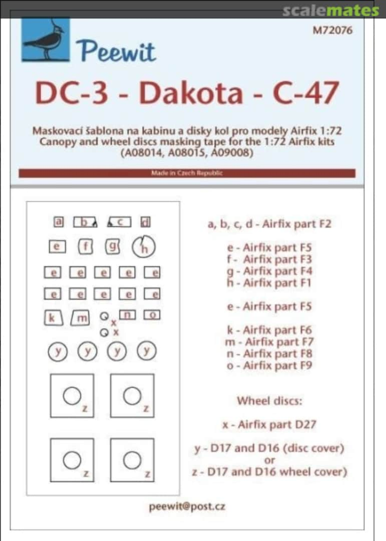 Boxart DC-3 Dakota C-47 M72076 Peewit