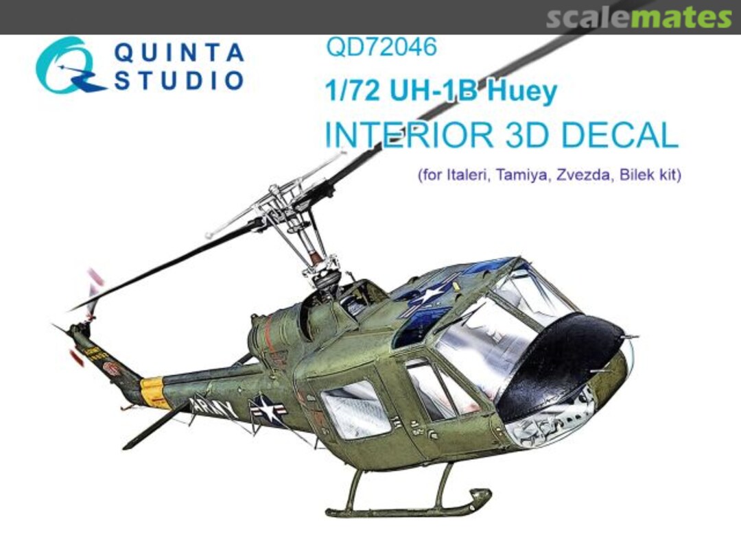 Boxart UH-1B Huey interior 3D decals QD72046 Quinta Studio