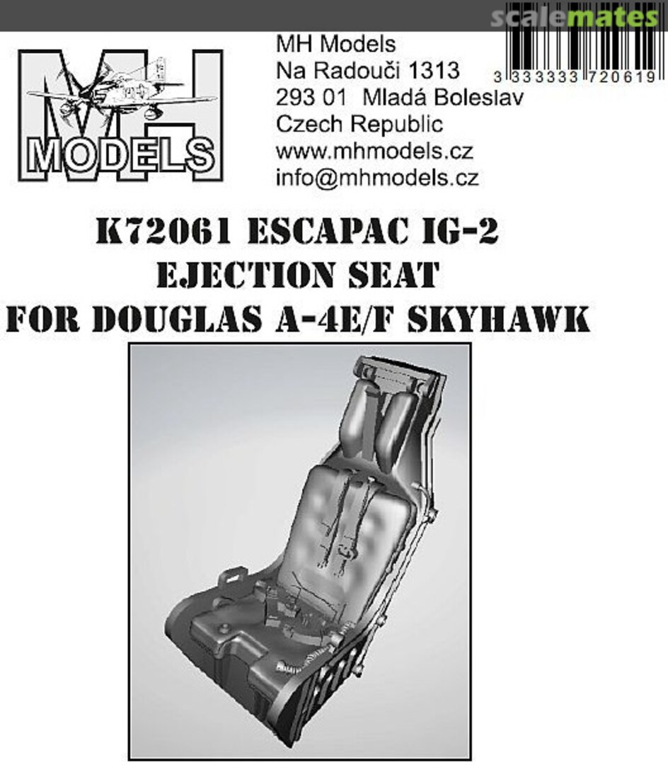 Boxart ESCAPAC IG-2 Ejection Seat for Douglas A-4E/F Skyhawk K72061 MH Models