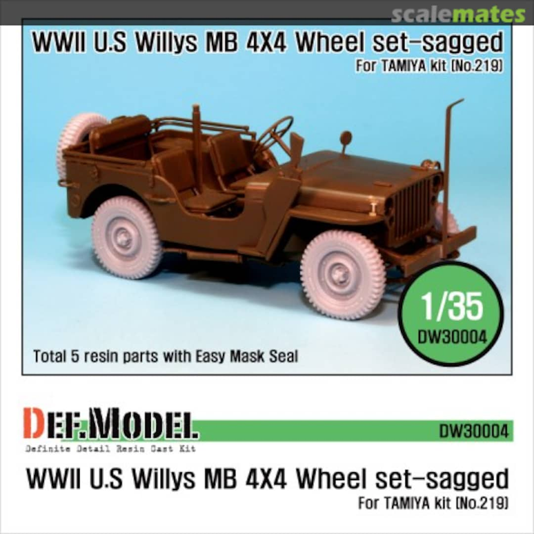 Boxart Willys 4X4 Wheel Set-Sagged DW30004 Def.Model